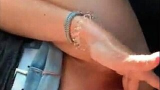 stunning blonde fingers pussy to screaming orgasm right in public car