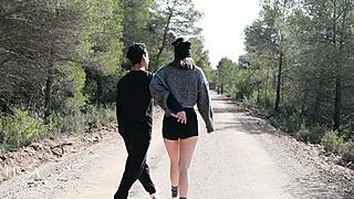 Pissing Lovers Risk Public Forest Fuck and Suck