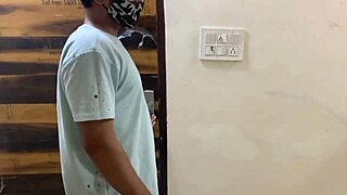 Marathi aunty stands rigid for plumber's rough bathroom ravaging