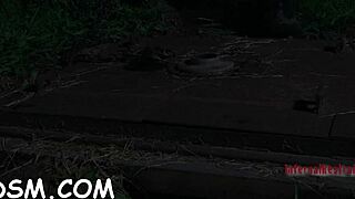 naughty brunette slave in heels fingers tight pussy while toying for hardcore bdsm 😈👠