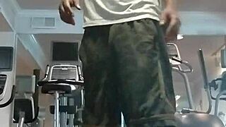 athletic gym wife workouts turn into solo tease sessions