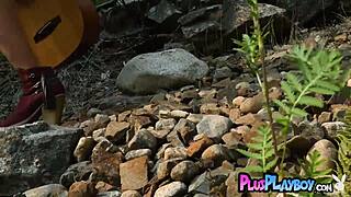 Sweet Blonde Milf Anna Katarina Strips Outdoor Natural Tits Exposed