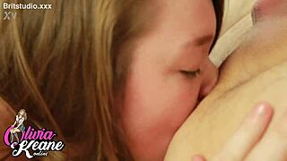 chubby 18 year old brunette rims lucky old guy in lingerie close up