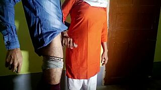 horny indian schoolgirl fucks security guard hard for exam paper creampie tight pussy