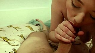 dorm student gives AMAZING blowjob big natural tits first time swallow cum wet😋