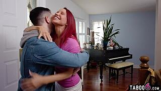 stepmom bianca beauchamp with huge boobs greets stepson eagerly