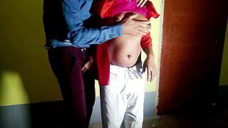 horny indian schoolgirl fucks security guard hard for exam paper creampie tight pussy