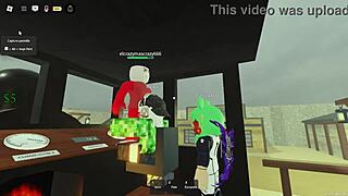 she goes afk and the whole gang piles on her shemale ass in wild comic gangbang