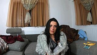 Curvy Latina Milf Calla Masturbates in Shiny Fur Coats and Jackets