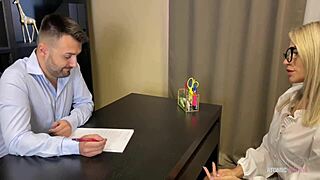 Desperate Wife Deepthroats Boss for Facial and That Dream Job