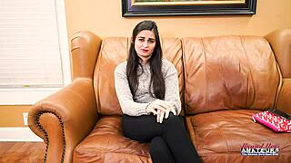 Busty Brunette Elliot Deepthroats Then Doggy Banged Hard