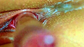 young asian teen spreads shaved pink pussy for homemade toy creampie orgasm