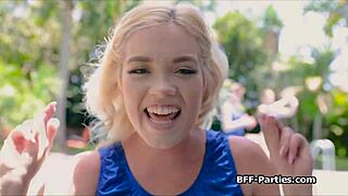 three sexy athletic gymnast teens blow hard cock pov outdoors in wild group acrobatic action