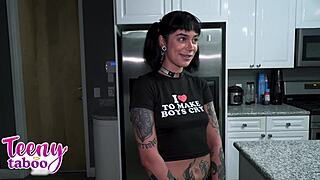 Tattooed Aurora Anarchy bends for stepdad's thick cock in intense roleplay fuck