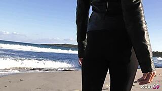 slim tattooed german milf wife begs for raw hotel cheating fuck cum on narrow ass