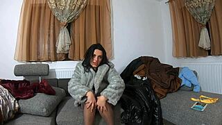 Curvy Latina Milf Calla Masturbates in Shiny Fur Coats and Jackets