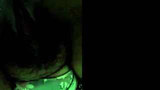 Wow Fat Black Babe with Big Natural Tits Masturbates Her Huge Ass!