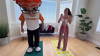 stretching scarlett page turned into hardcore yoga with her petite goddess tits and riding 🧘‍♀️🔥