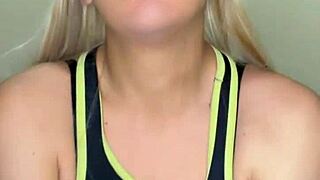 sporty transsexual flaunts her juicy tits everywhere!