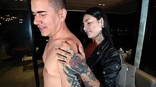 horny tattoo artist licks juicy latina pussy then rides huge cock doggystyle cowgirl part 1