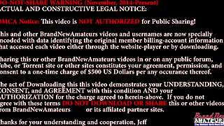 brunette meredith and blonde mya lick tits then share huge cock