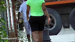 Candid shots tease hidden ebony curves up close