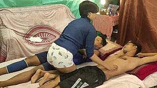 Very beautiful teens shathi khatun and rumpa akter fuck romantically with hanif and shapan in foursome