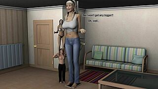 whoa my huge tits grew massive in this size change comic giantess towering over mini guy boobs crush