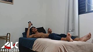 Skinny tattooed milf stepmom feeds horny stepson then offers tight ass