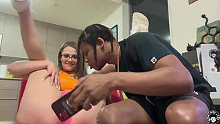 dora the nerdy explorer with glasses lets neighbor boot deepthroat and paint her face sloppy