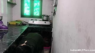 Desi Wife Roughly Fucked Bent Over Kitchen Counter