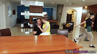 blonde 18+ teen sucks stepdad's cock for taboo facial cumshot