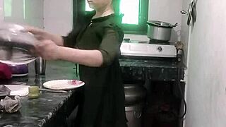 Desi Wife Roughly Fucked Bent Over Kitchen Counter