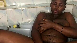 oh shit... bathroom solo with my massive dildo making huge tits bounce crazy