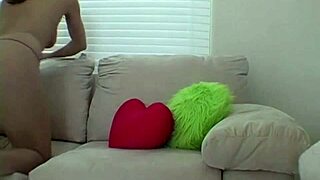 blonde babe's perfect tits bounce in hot kitchen photoshoot orgasm 📸💦