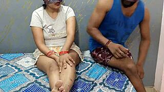 young bhabhi feeds her juicy boobs then takes doggystyle creampie on wedding night?