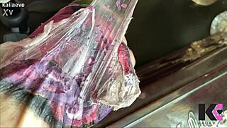 Fresh tattoo glistens on babe's skin in slow motion peel