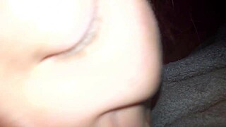 18 year old teen sucks old cock deep cumshot blowjob