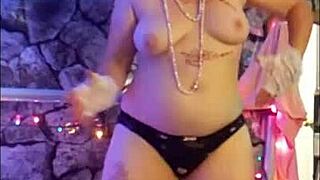 Hotwife Steff shakes big pussy lips dancing in panties solo toys softcore pmv compilation promo