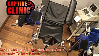 Jennevive strips naked during Pathway to Citizenship bondage bloopers