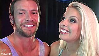 barefoot babe fingers big tits in casting intro