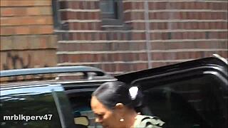 Candid shots tease hidden ebony curves up close