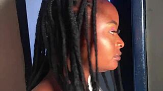 hotel cleaner so sweet... see how wet her ebony pussy gets?