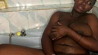 oh shit... bathroom solo with my massive dildo making huge tits bounce crazy