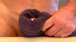 me stroking cock hard to explosive orgasm with loud moans