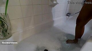 giving my good boy a bath with stepmom taboo handjob cumshot on tits and cock sucking!!