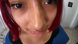 18-Year-Old Redhead Roommate Fucks Petite Like a Goddess in Dorm POV