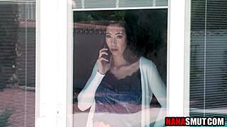 step granny catches young perv spying on her big tits