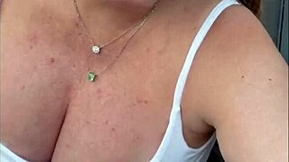 Busty Pregnant Barbara's Downblouse Giant Cleavage Exposed