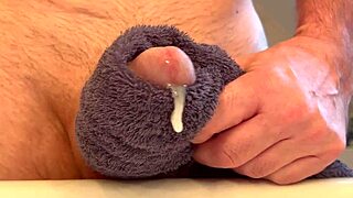 me stroking cock hard to explosive orgasm with loud moans